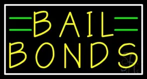 Bail Bonds With White Border LED Neon Sign