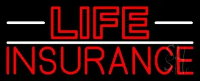 Double Stroke Red Life Insurance with White Lines LED Neon Sign