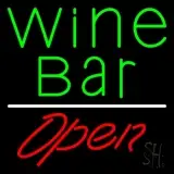 Green Wine Bar Open LED Neon Sign