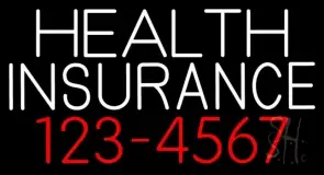 Health Insurance With Phone Number LED Neon Sign