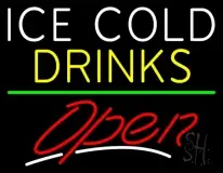 Ice Cold Drinks Open LED Neon Sign