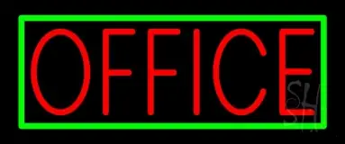 Red Office With Green Border LED Neon Sign