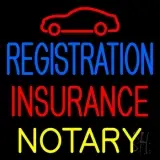 Registration Insurance Notary with Car Logo LED Neon Sign