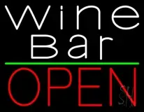 White Wine Bar Open LED Neon Sign