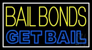 Yellow Bail Bonds Get Bail LED Neon Sign