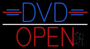 Blue Dvd White Line Open LED Neon Sign