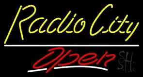 Cursive Radio City Open LED Neon Sign