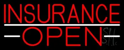 Insurance Open White Line LED Neon Sign