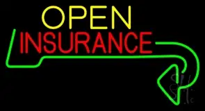 Insurance Open with Arrow LED Neon Sign