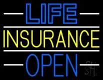 Life Insurance Open Block LED Neon Sign