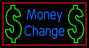 Money Change With Dollar Logo LED Neon Sign