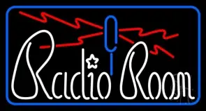 Radio Room With Blue Border LED Neon Sign