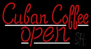 Red Cuban Coffee Open LED Neon Sign