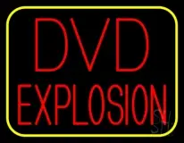 Red Dvd Explosion Yellow Border LED Neon Sign