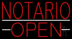 Red Notario Open LED Neon Sign