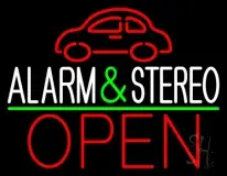 Car Logo Alarm And Stereo Open Green Line LED Neon Sign