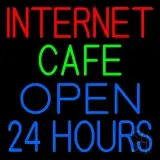 Internet Cafe Open 24 Hrs LED Neon Sign