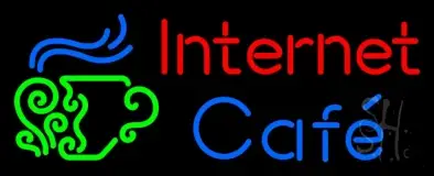 Red Internet Blue Cafe With Logo LED Neon Sign