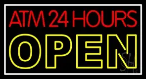 Atm 24 Hrs Open 2 LED Neon Sign