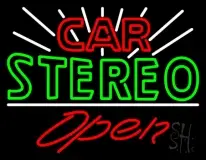 Green Car Stereo Open LED Neon Sign