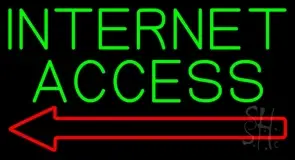 Green Internet Access With Arrow LED Neon Sign