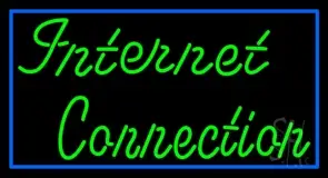 Green Internet Connection Blue Border LED Neon Sign