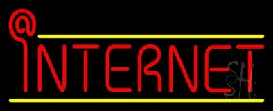 Red Internet Yellow Lines LED Neon Sign