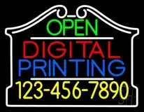 Open Digital Printing With Phone Number LED Neon Sign