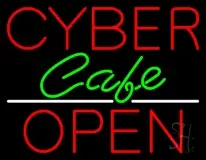 Red Cyber Cafe Open LED Neon Sign