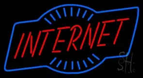 Red Internet With Blue Lines LED Neon Sign