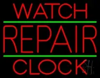 Red Watch Repair Clock LED Neon Sign
