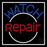 Watch Repair With White Border LED Neon Sign