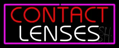 Contact Lenses Rectangle Pink LED Neon Sign