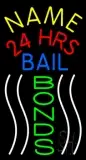 Custom Bail Bonds With Line 24 Hrs LED Neon Sign