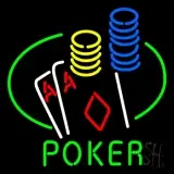 Poker Double Aces Table And Chips LED Neon Sign