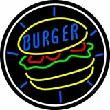 Burger Circle LED Neon Sign
