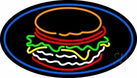 Burger Logo Oval LED Neon Sign