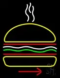Burger Logo With Arrow LED Neon Sign