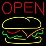 Burger Open LED Neon Sign