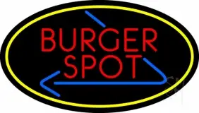 Burger Spot Oval LED Neon Sign