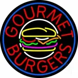 Gourmet Burgers Circle LED Neon Sign