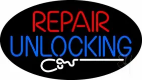 Oval Repair Unlocking With Mouse LED Neon Sign
