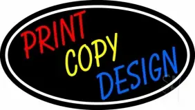 Print Copy Design Oval LED Neon Sign