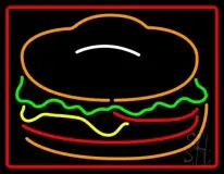 Red Green Burger Logo With Border LED Neon Sign