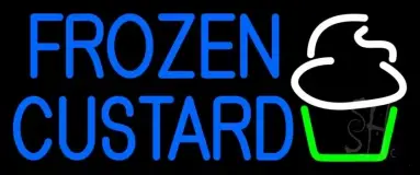 Blue Frozen Custard With Logo 2 LED Neon Sign