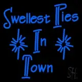 Blue Swellest Pie In Town LED Neon Sign