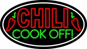 Chili Cook Off Oval LED Neon Sign