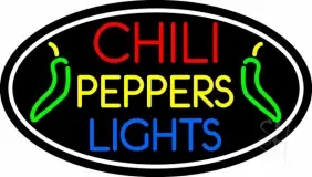 Chili Pepper Lights Oval LED Neon Sign
