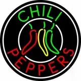 Chili Peppers Circle LED Neon Sign