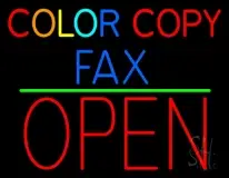 Color Copy Fax Open 1 LED Neon Sign